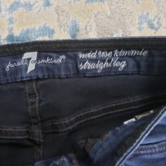 7 Seven For All Mankind Midrise Kimmie Straight Leg Blue Jeans Women's 30x30 - Picture 4 of 8